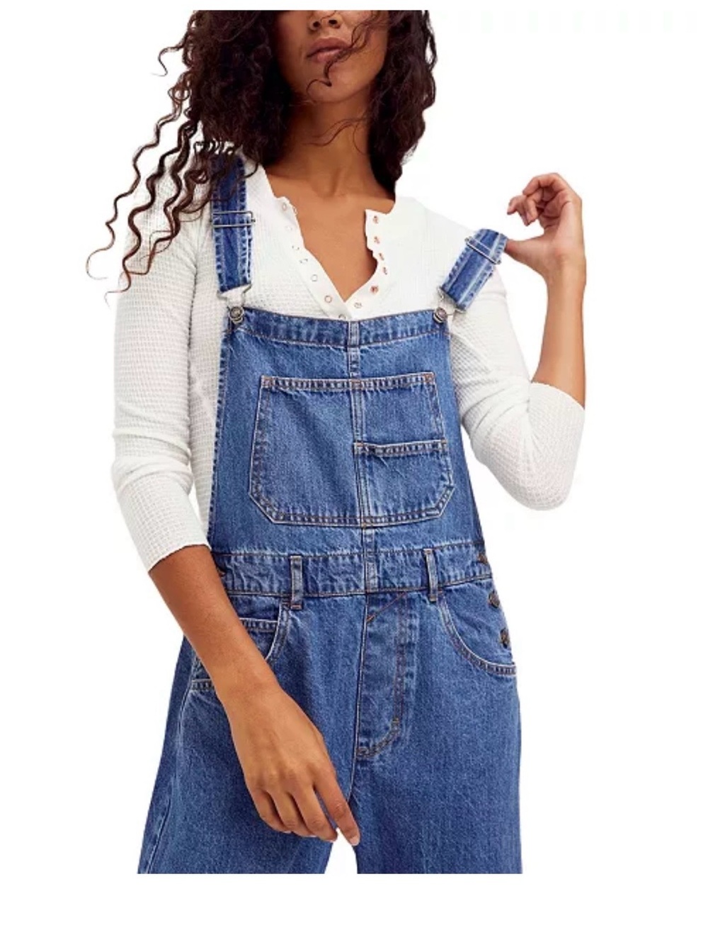 Free people Classic Blue Denim Overalls - Women Jeans
